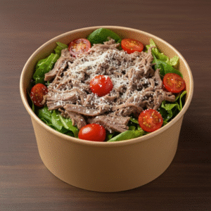 Baked pork salad